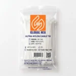 Global Hex 4" (100x2.5mm) White Ultra-Nylon Cable Ties – Pack of 100