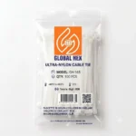 Global Hex 8" (200x3.6mm) White Ultra-Nylon Cable Ties – Pack of 100